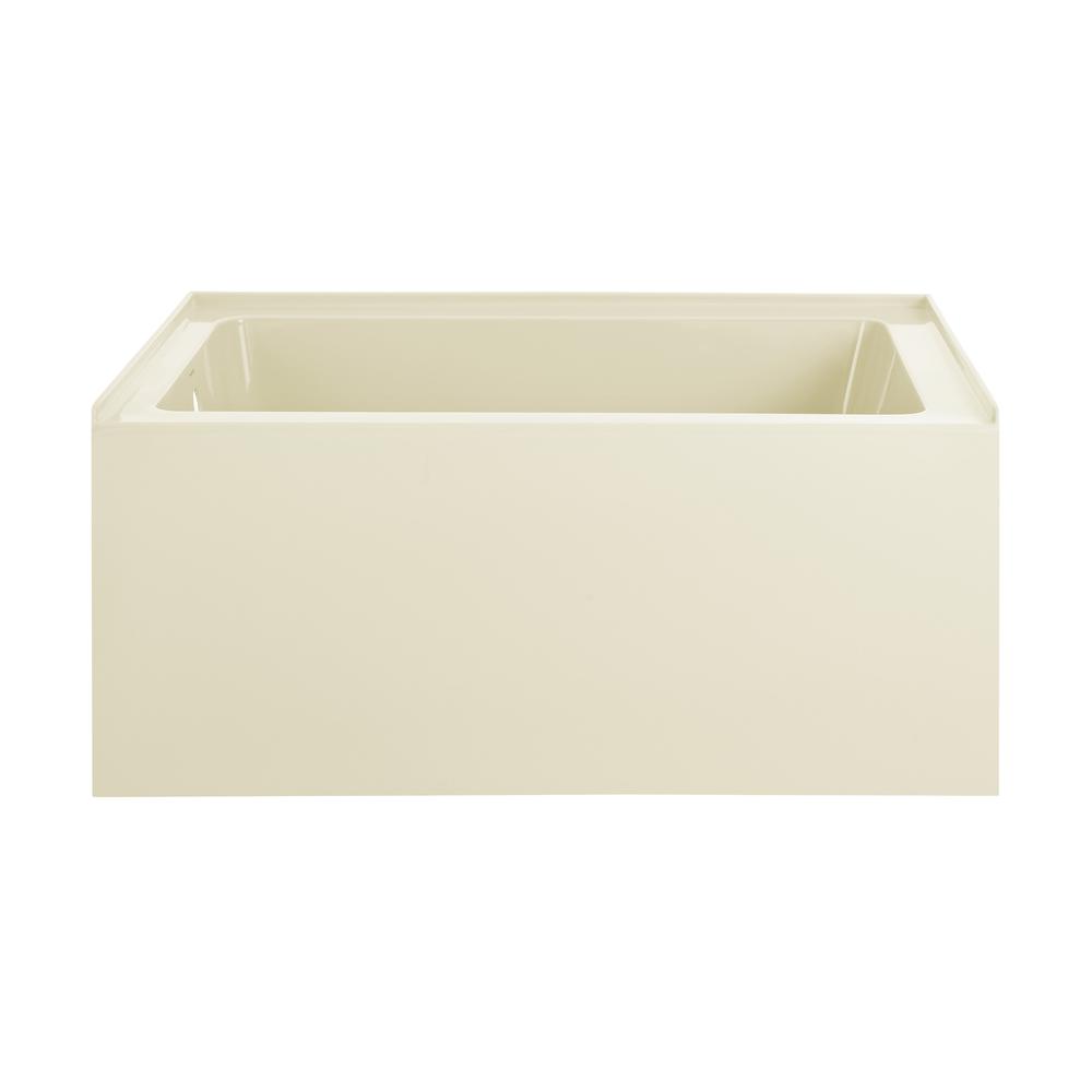 Voltaire 48" x 32" Left-Hand Drain Alcove Bathtub with Apron in Bisque. Picture 1