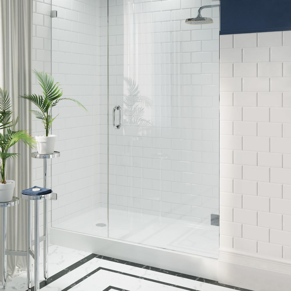 Voltaire 60" x 32" Acrylic White, Single-Threshold, Left-Hand Drain, Shower Base. Picture 2