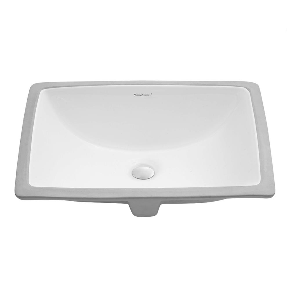 Plaisir 21 Rectangular Under-Mount Bathroom Sink. Picture 3