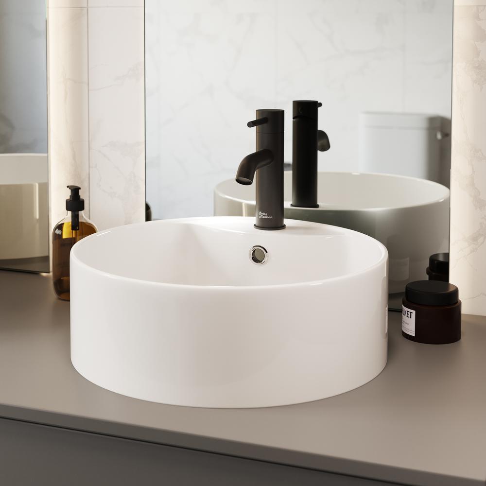 Monaco Round Vessel Sink with Faucet Mount. Picture 20