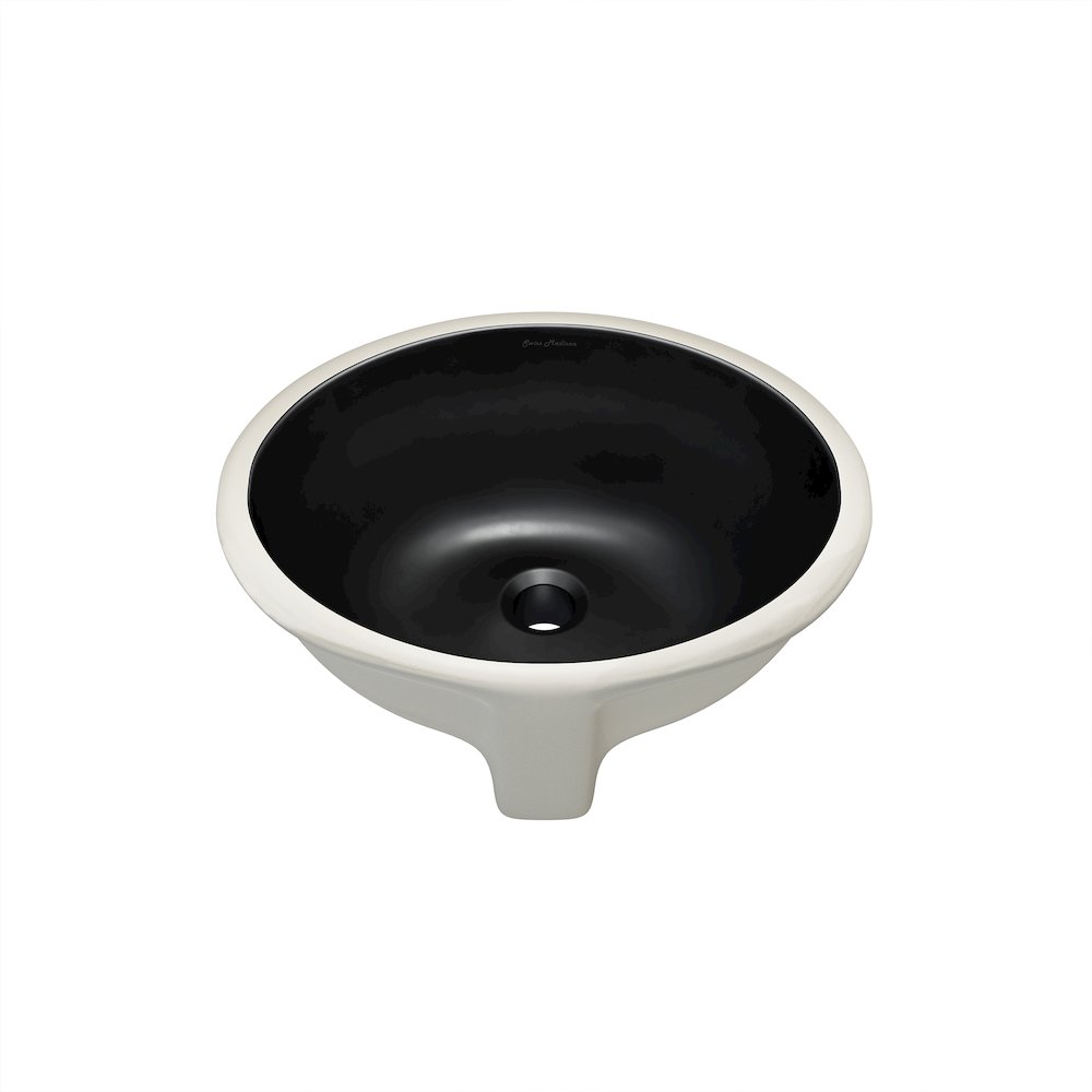 Plaisir 16.5" Ceramic Undermount Bathroom Sink in Matte Black. Picture 1