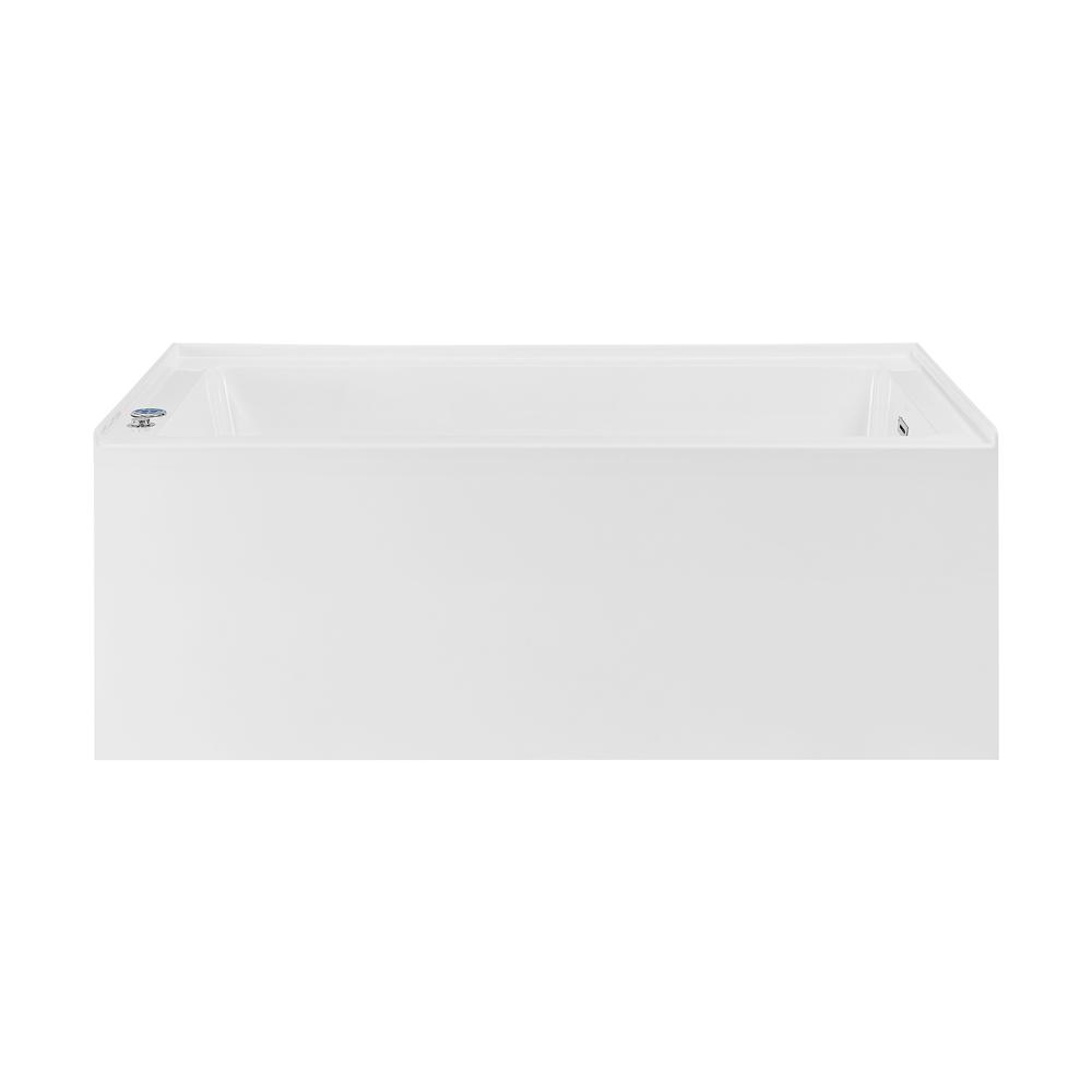 60" x 36" Right-Hand Drain Rectangular Alcove Whirlpool Bathtub. Picture 1