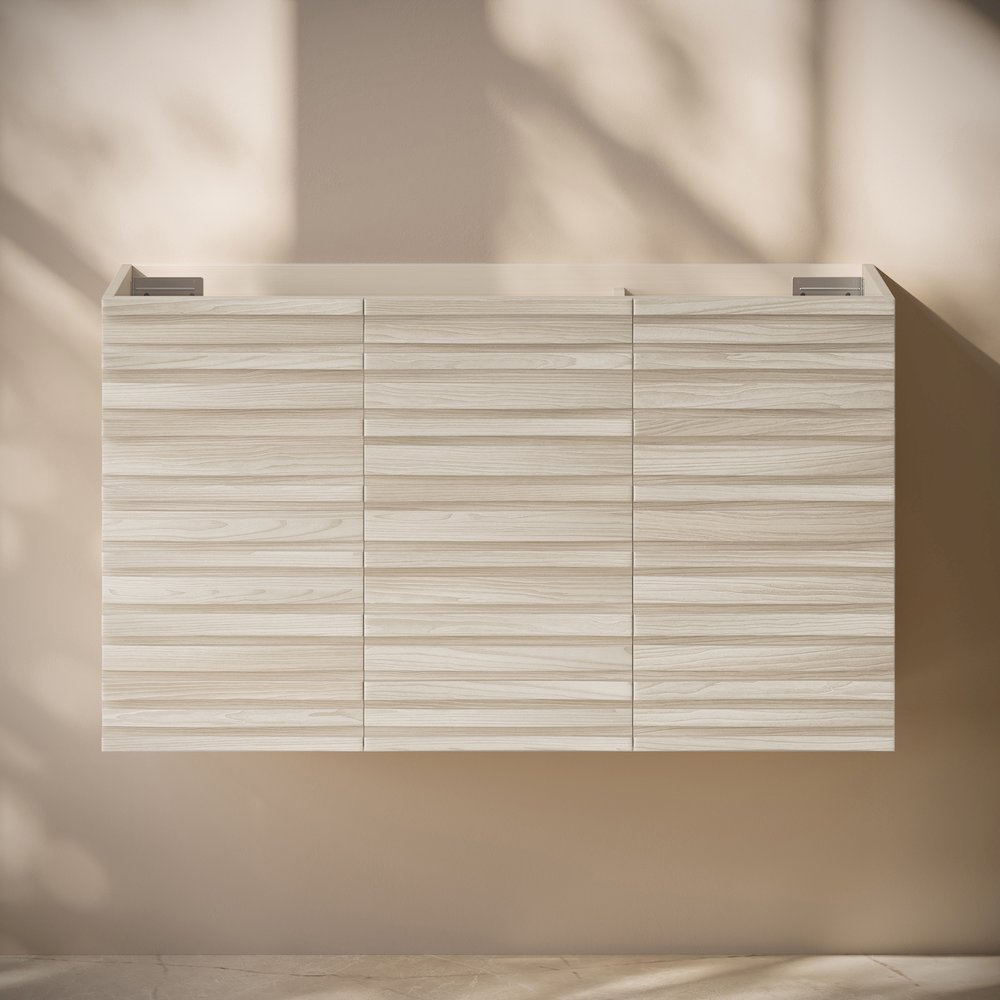 Cascade 36" Wall-Mounted Bathroom Vanity Cabinet without Top in White Oak. Picture 6
