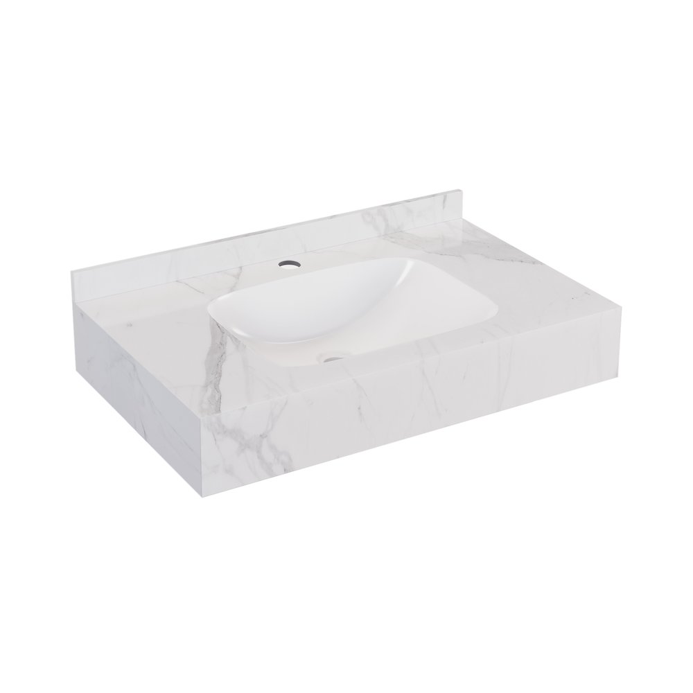 Avancer 36'' Wall Mount Sink In White Marble. Picture 5