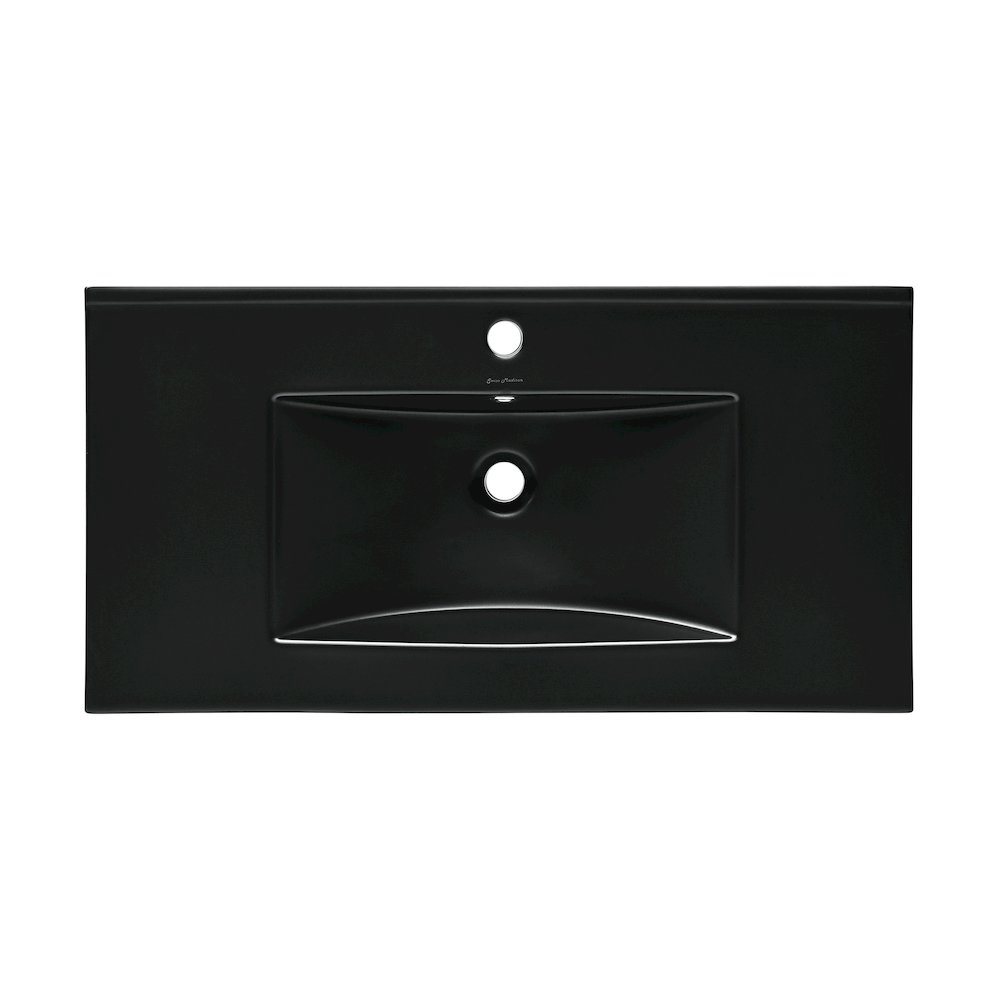 36" Vanity Sink Top in Glossy Black. Picture 3