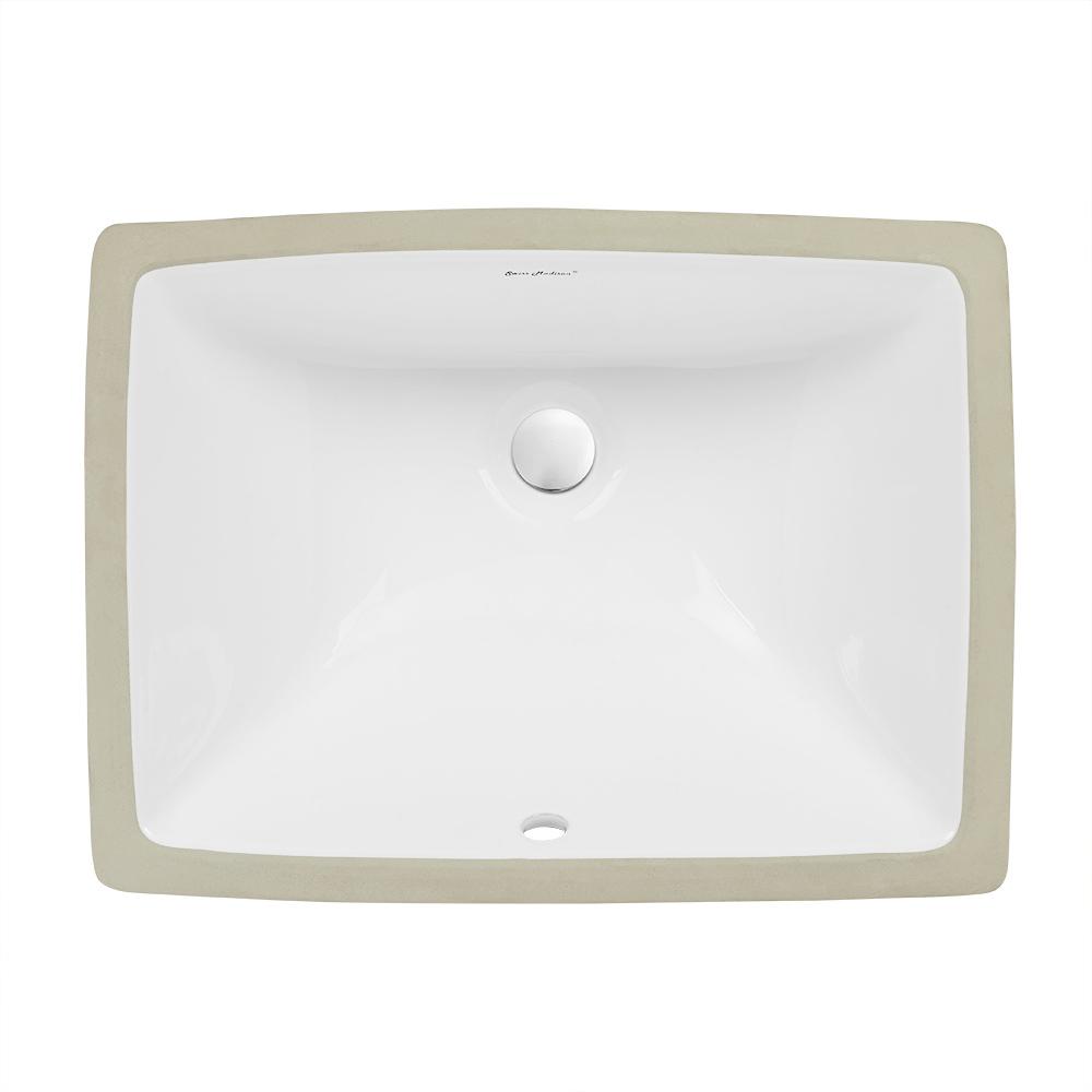 Plaisir 18.5 Rectangular Under-Mount Bathroom Sink. Picture 4