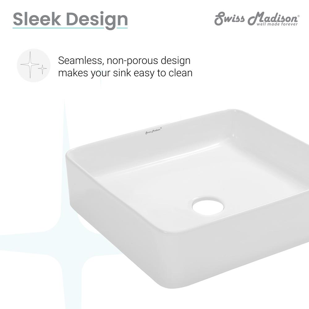 Concorde Ceramic Square Vessel Sink. Picture 11