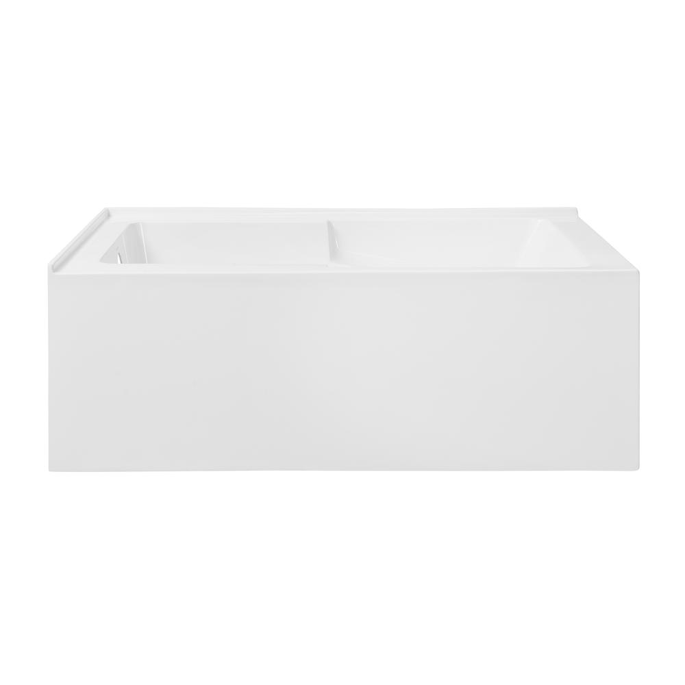 Claire 60" x 32" Left-Hand Drain Drain Alcove Tub with Corner Apron. Picture 1