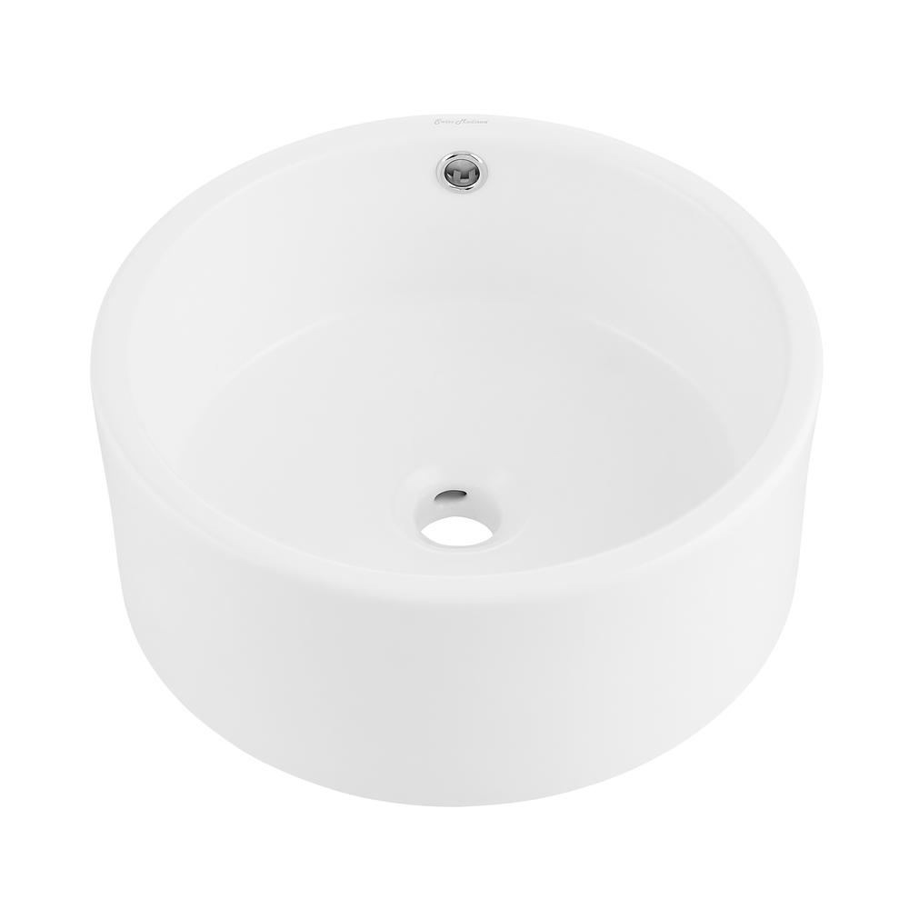 Monaco 16.5” Round Vessel Sink in Matte White. Picture 3