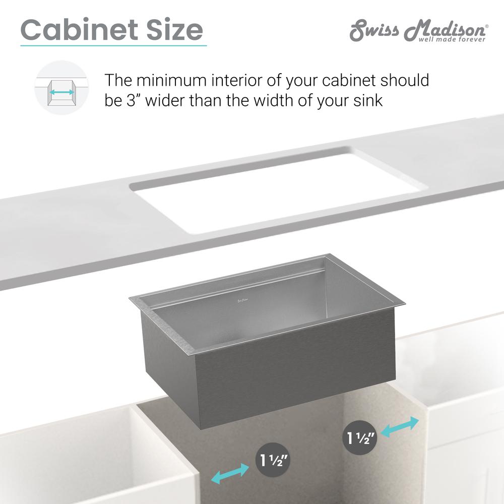 Rivage 45 x 19 Single Basin Undermount Kitchen Workstation Sink. Picture 18