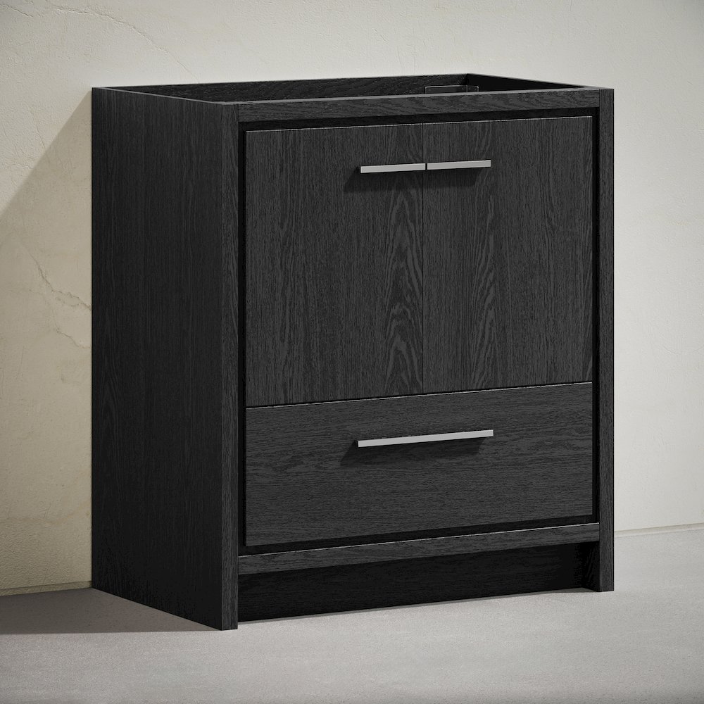 Virage 30" Freestanding Bathroom Vanity in Black Oak without Sink Top. Picture 3