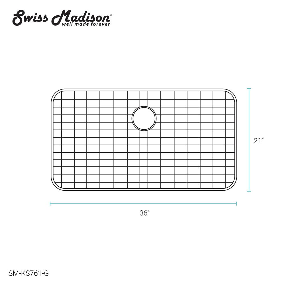 Stainless Steel Kitchen Sink Grid for 36 x 21 Sinks. Picture 3