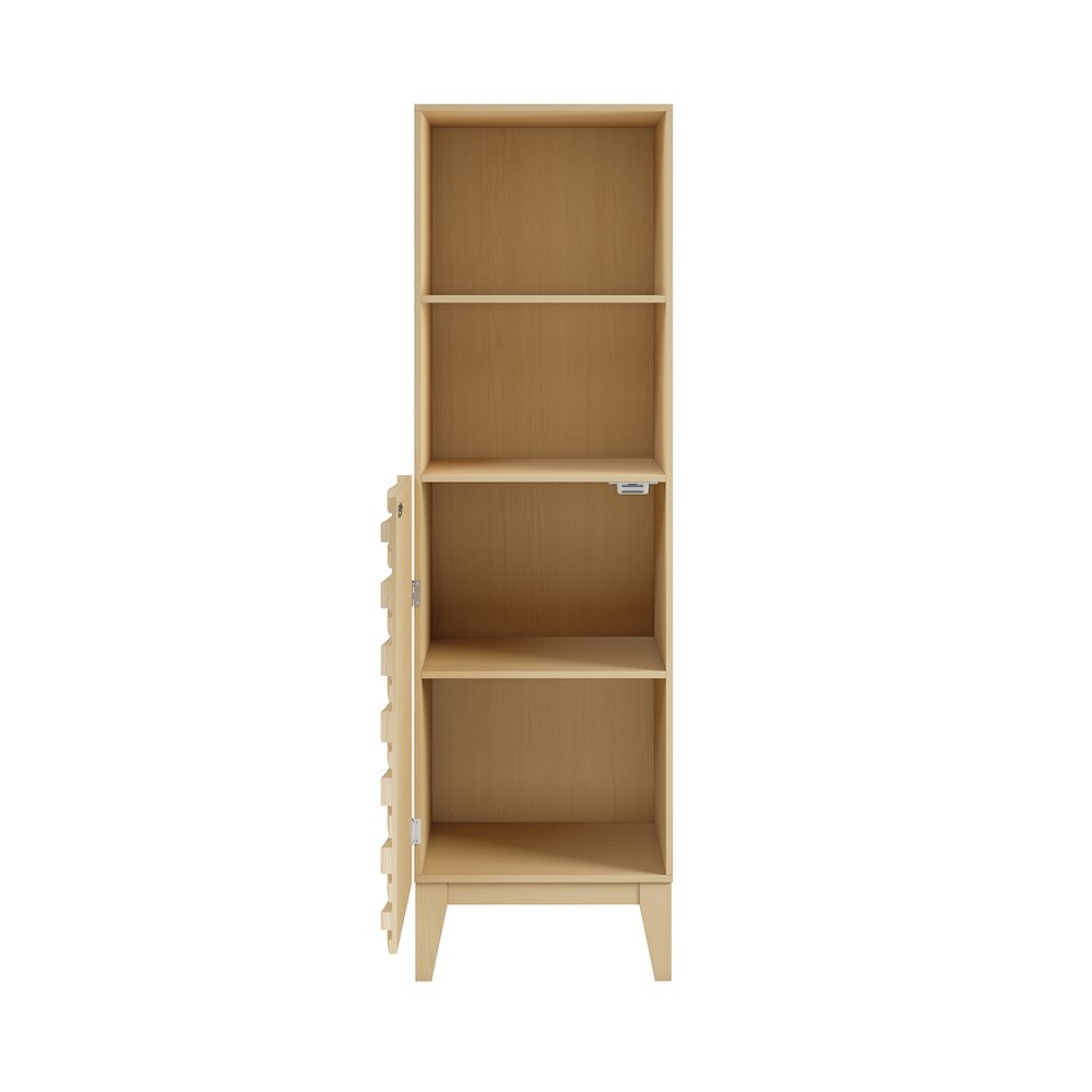 Cascade 17 x 17 x 60 Freestanding Linen Cabinet in Natural Oak. Picture 10