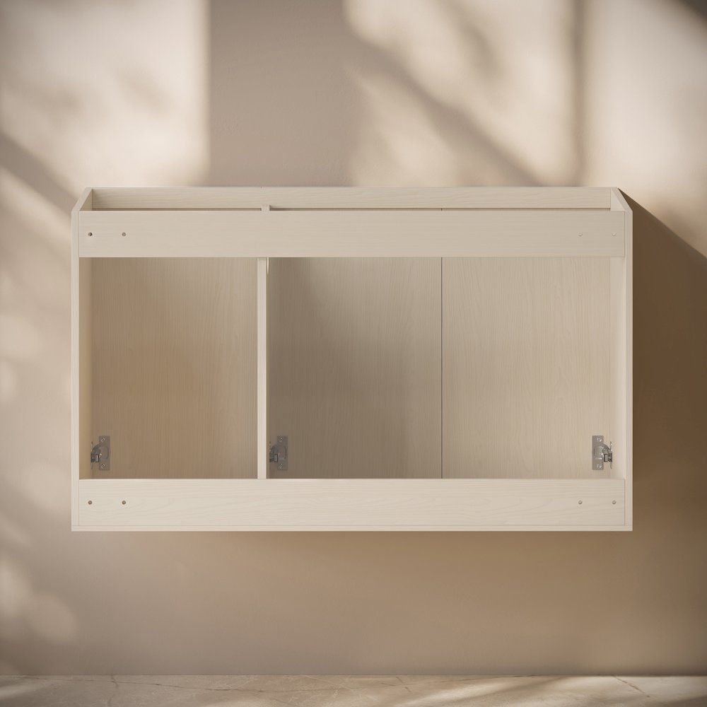 Cascade 36" Wall-Mounted Bathroom Vanity Cabinet without Top in White Oak. Picture 4