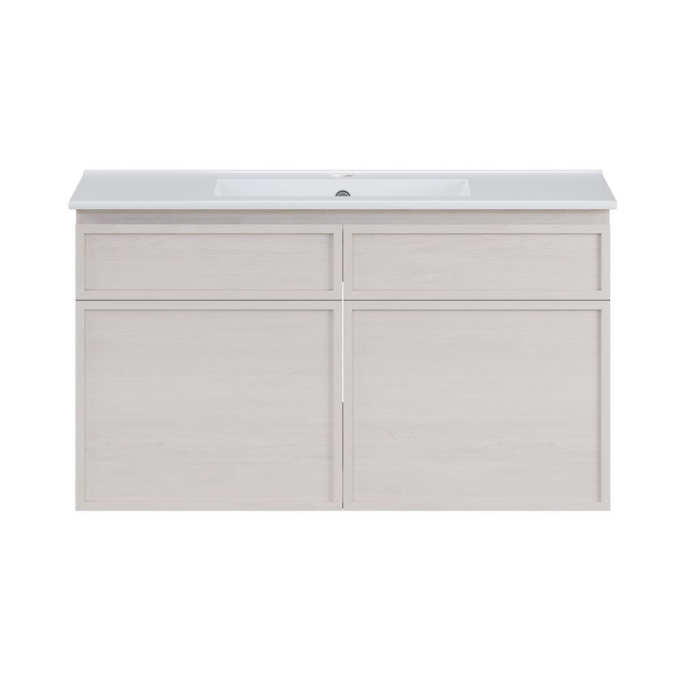 St. Tropez 36" Wall-Mounted Bathroom Vanity in White Oak with Sink Top. Picture 1