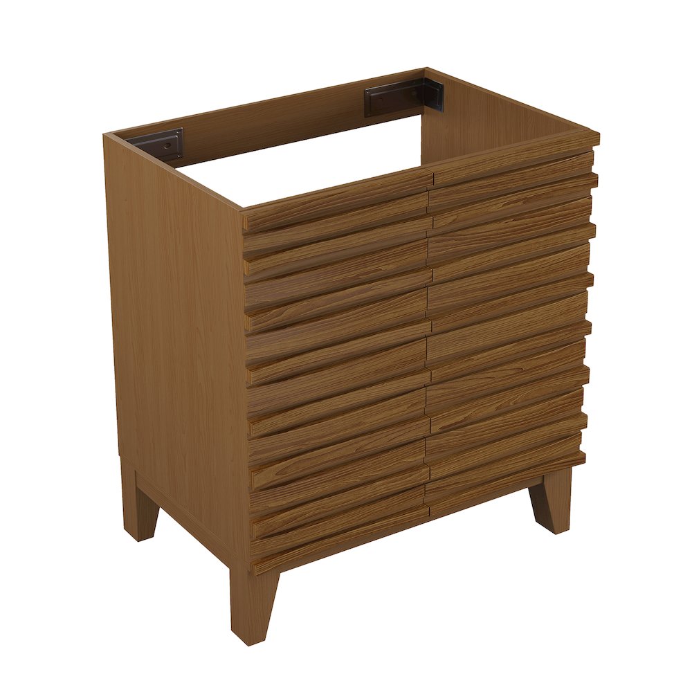 Cascade 30" Freestanding Bathroom Vanity Cabinet without Top in Brown Oak. Picture 3
