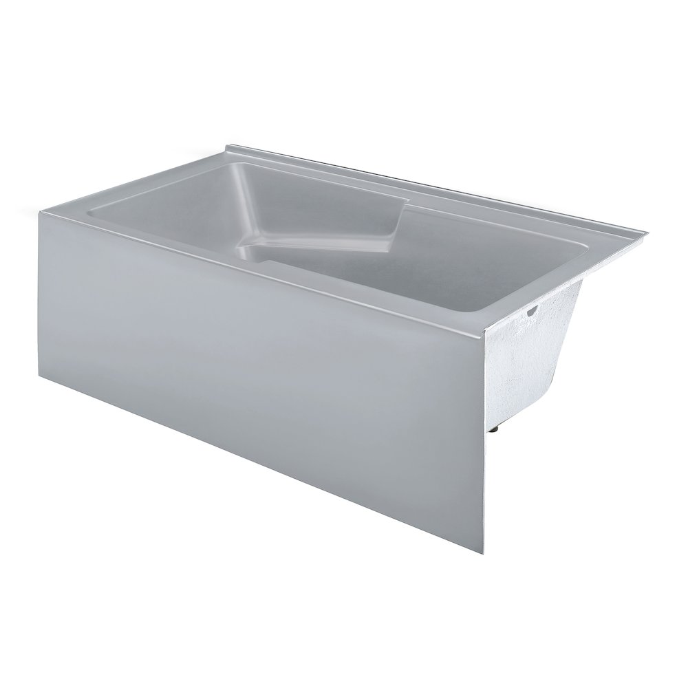 Voltaire 60 x 32 Right Drain Soaking Alcove Corner Apron Bathtub in Matte Gray. Picture 3