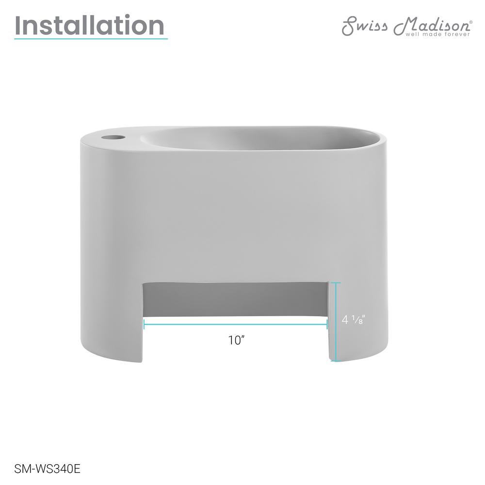 Terre 17.5" Right Side Faucet Wall-Mount Bathroom Sink in Pashmina Grey. Picture 18