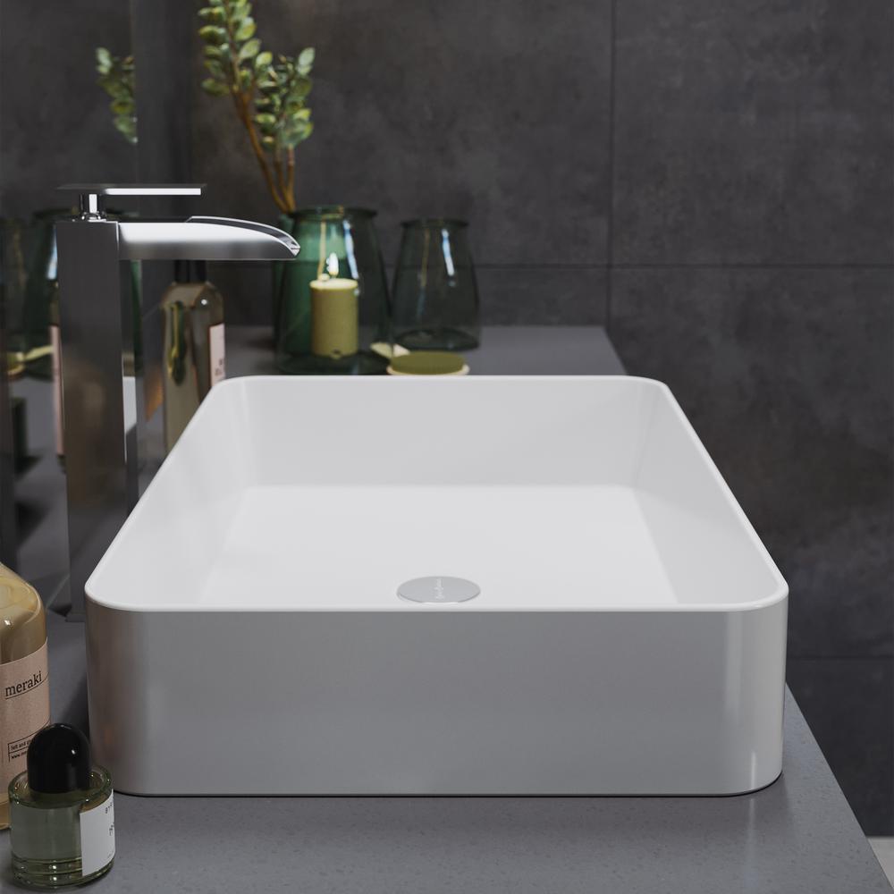 Concorde 24 Rectangle Ceramic Vessel Sink. Picture 17