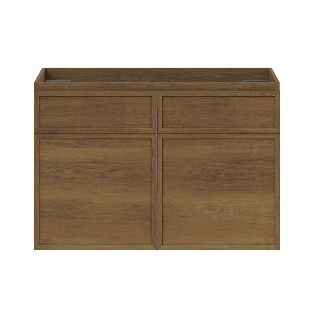 St. Tropez 30" Wall-Mounted Bathroom Vanity Cabinet without Top in Brown Oak. Picture 1