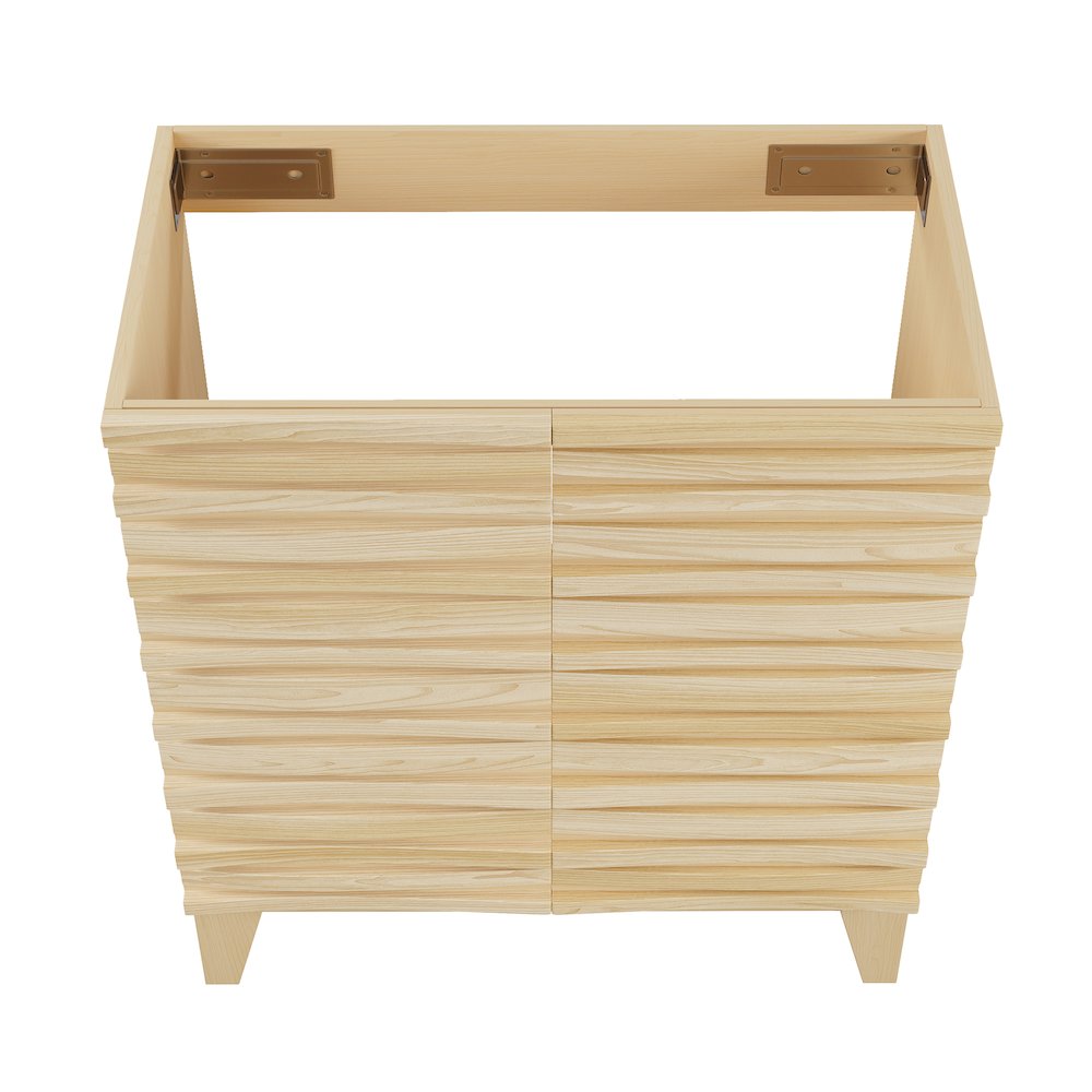 Cascade 30" Freestanding Bathroom Vanity Cabinet without Top in Natural Oak. Picture 4