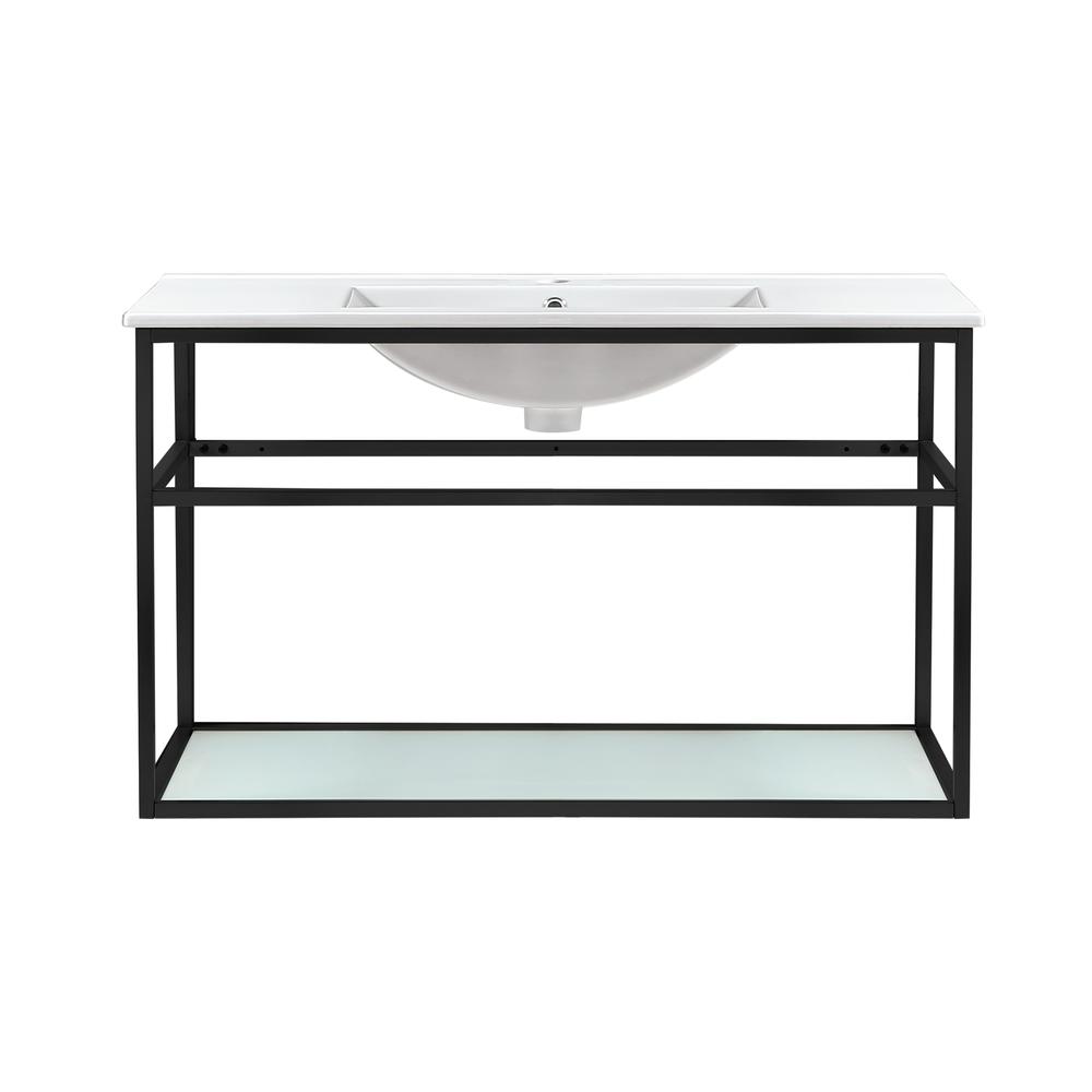 Pierre 36 Single, Metal Frame, Open Shelf, Bathroom Vanity. Picture 1