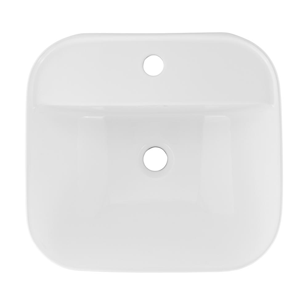 Carré 17.5" Wall-Mount Bathroom Sink. Picture 4