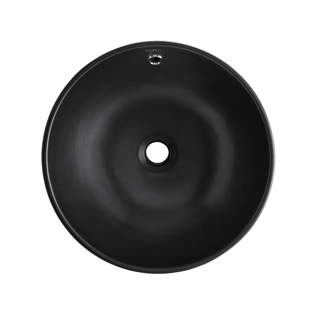 Sublime 17” Round Vessel Sink in Matte Black. Picture 1
