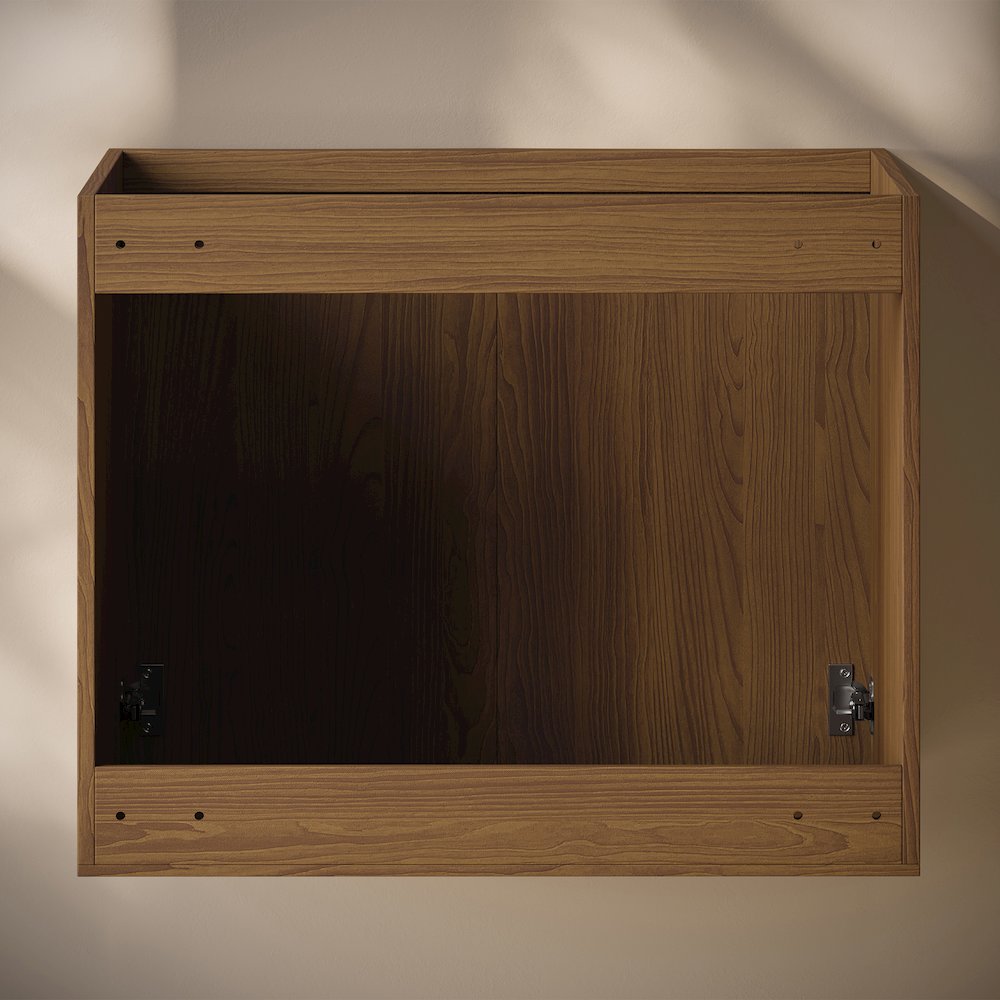 Cascade 30" Wall-Mounted Bathroom Vanity Cabinet without Top in Brown Oak. Picture 4