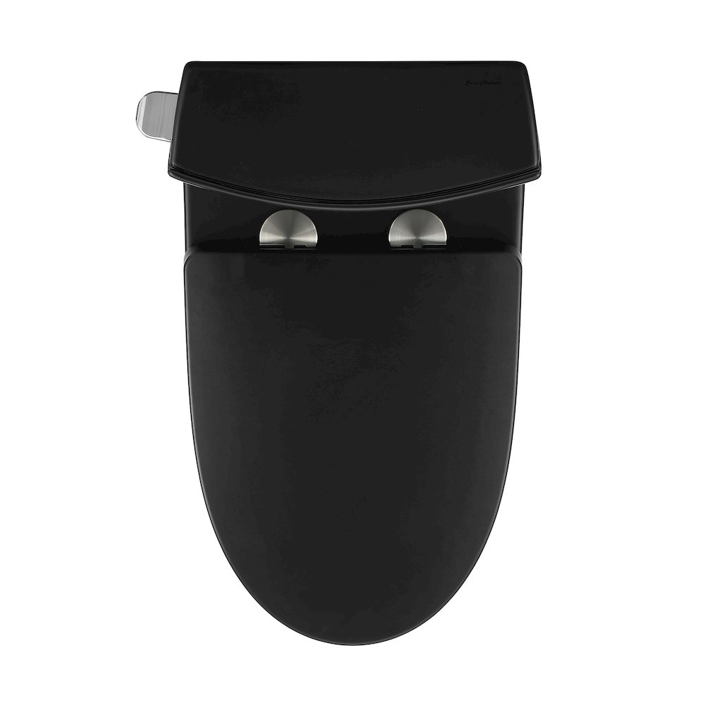 One-Piece 14" Rough-in 1.28 GPF Left Flush Elongated Toilet in Matte Black. Picture 10