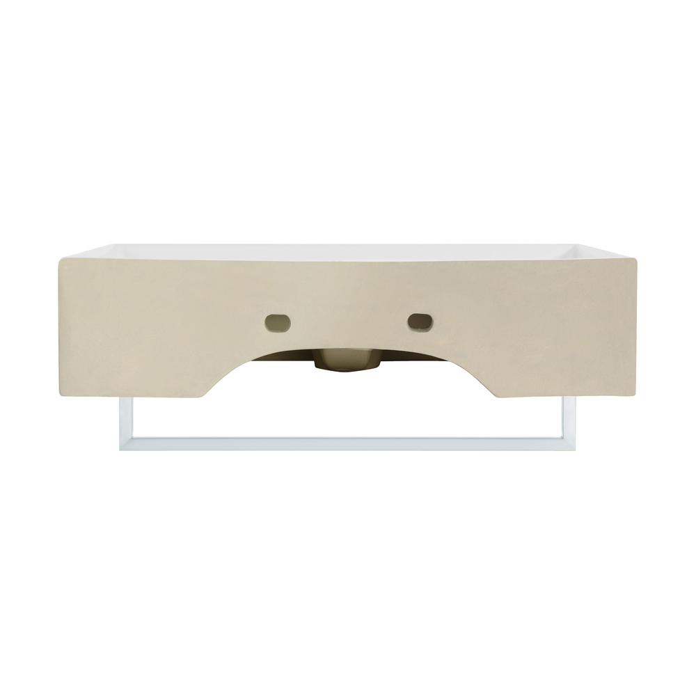 Claire 22" Wall-Mount Bathroom Sink with Silver Towel Bar. Picture 9