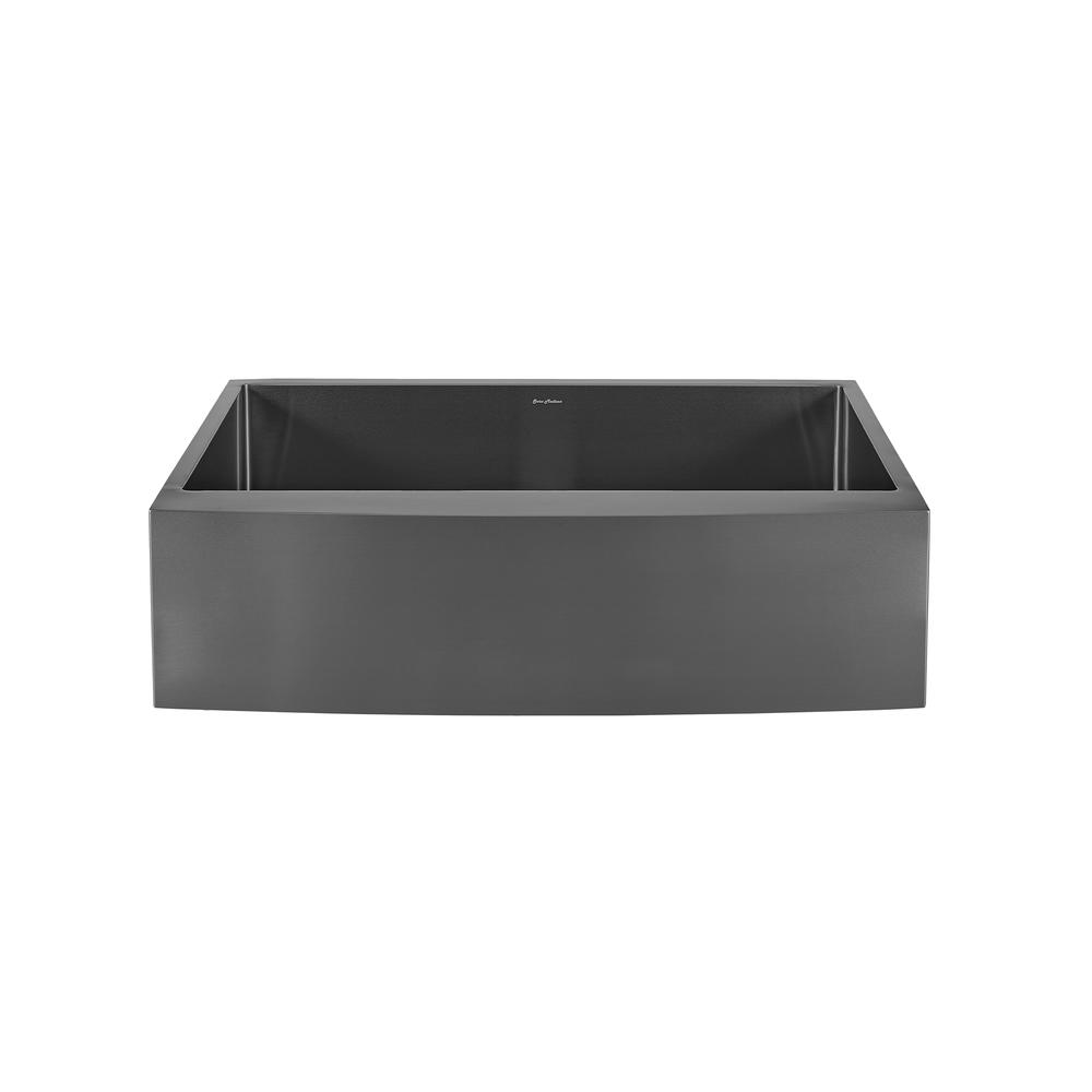 Stainless Steel, Single Basin, Farmhouse Kitchen Sink with Apron in Black. Picture 1