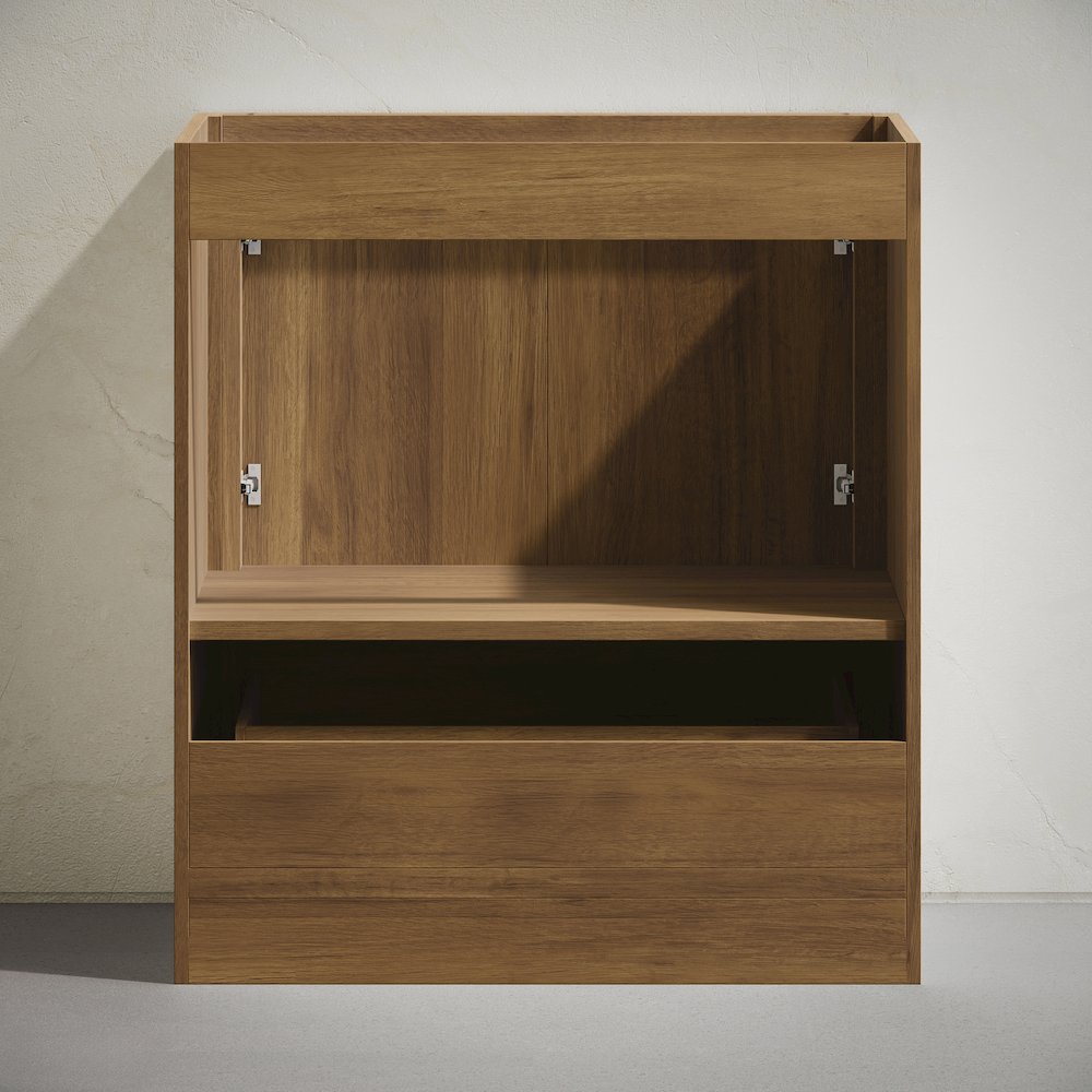 Virage 30" Freestanding Bathroom Vanity in Brown Oak without Sink Top. Picture 4