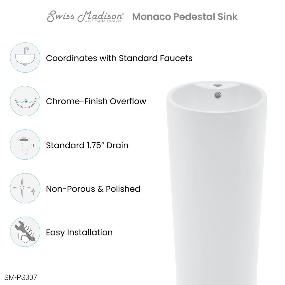 Monaco Circular Basin Pedestal sink. Picture 5