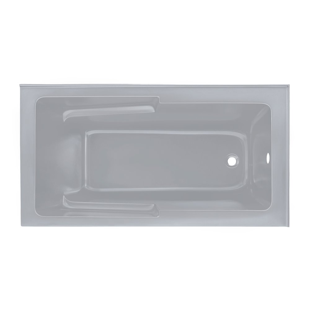 Voltaire 60 x 32 Right Drain Soaking Alcove Corner Apron Bathtub in Matte Gray. Picture 2