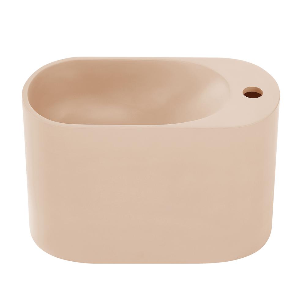 Terre 17.5" Right Side Faucet Wall-Mount Bathroom Sink in Pastel Peach. Picture 1