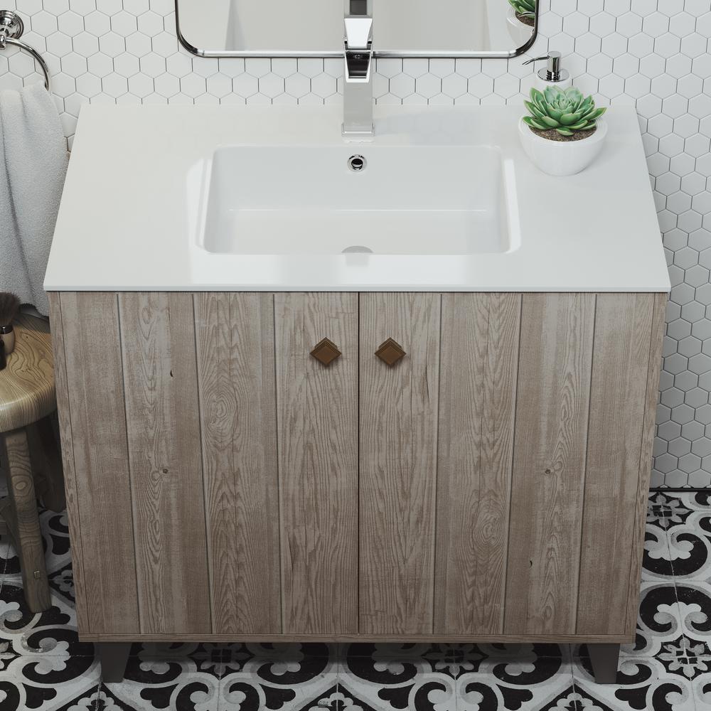 Voltaire 37 Vanity Top Sink with Single Faucet Hole. Picture 17