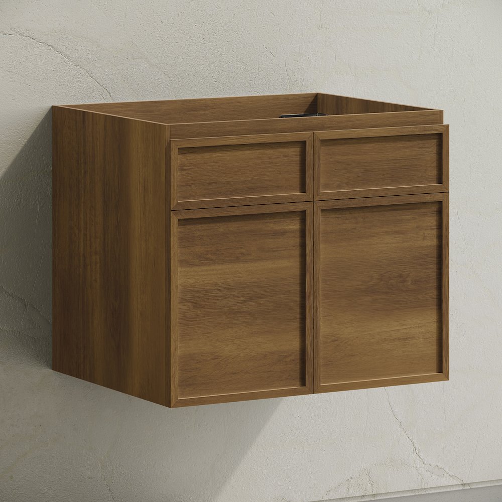 St. Tropez 24" Wall-Mounted Bathroom Vanity Cabinet without Top in Brown Oak. Picture 3