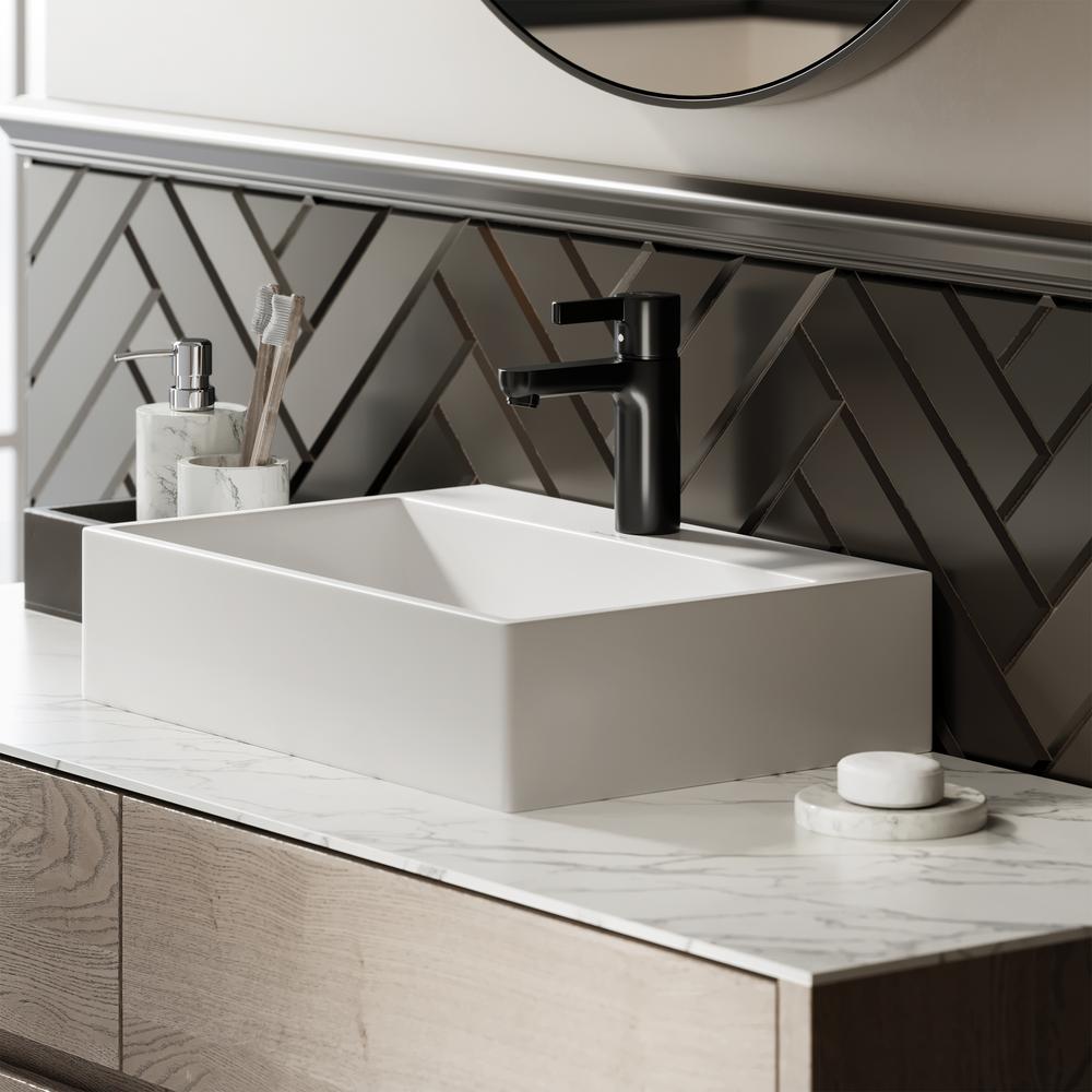 Claire 20 Rectangle Ceramic Vessel Sink. Picture 18
