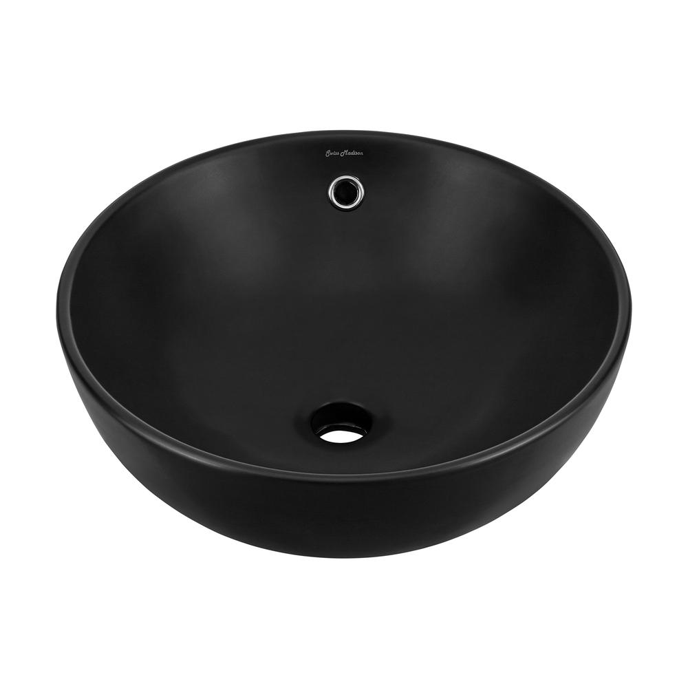 Sublime 17” Round Vessel Sink in Matte Black. Picture 2