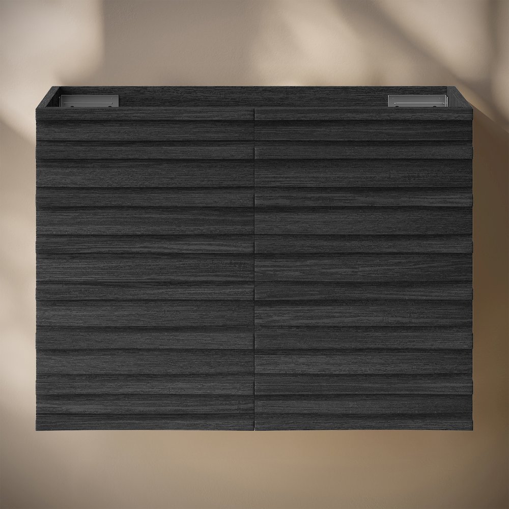 Cascade 30" Wall-Mounted Bathroom Vanity Cabinet without Top in Black Oak. Picture 6