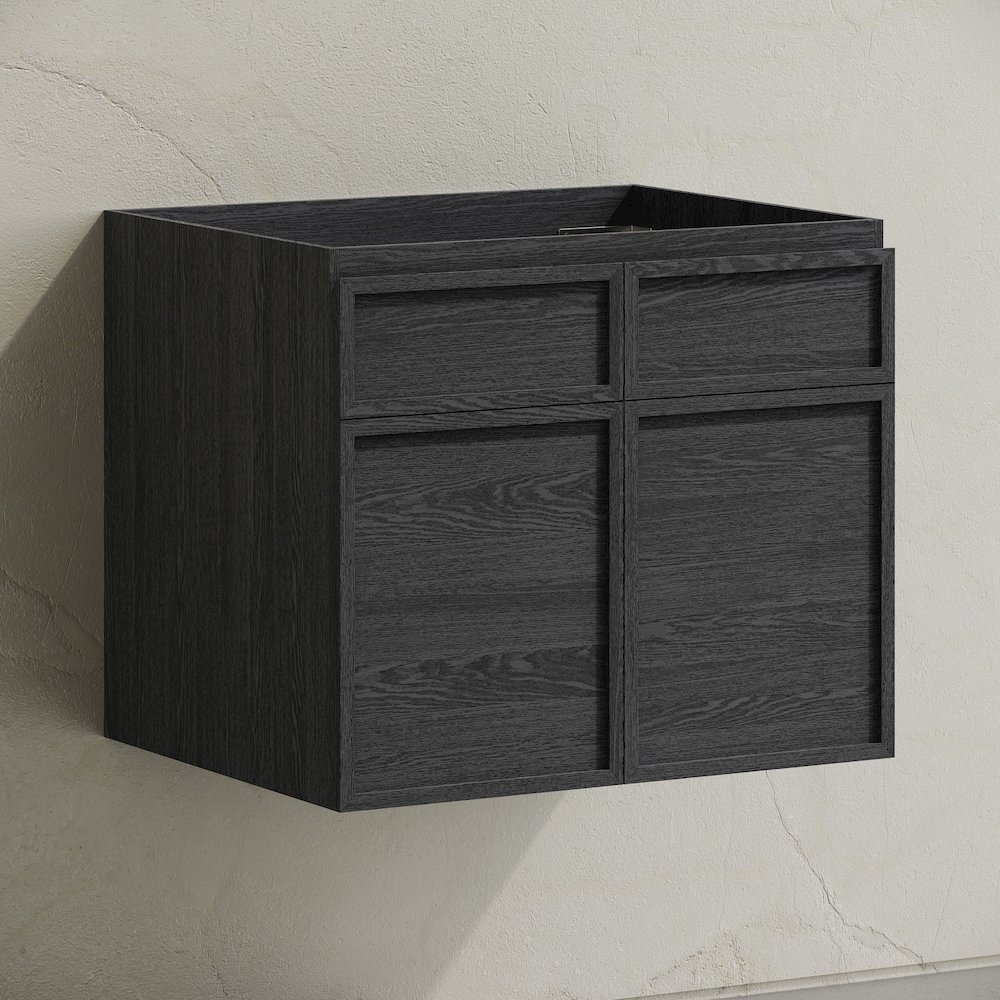 St. Tropez 24" Wall-Mounted Bathroom Vanity Cabinet without Top in Black Oak. Picture 3