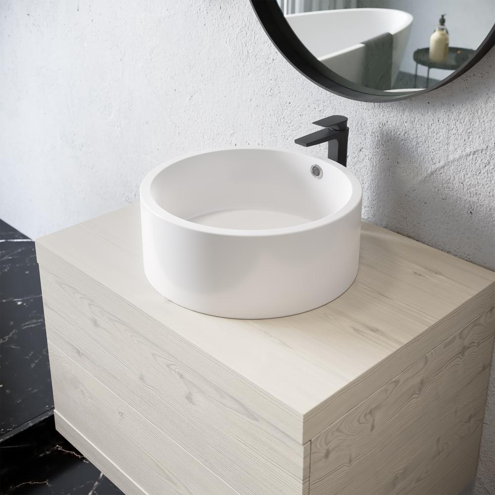 Monaco 16.5” Round Vessel Sink in Matte White. Picture 20