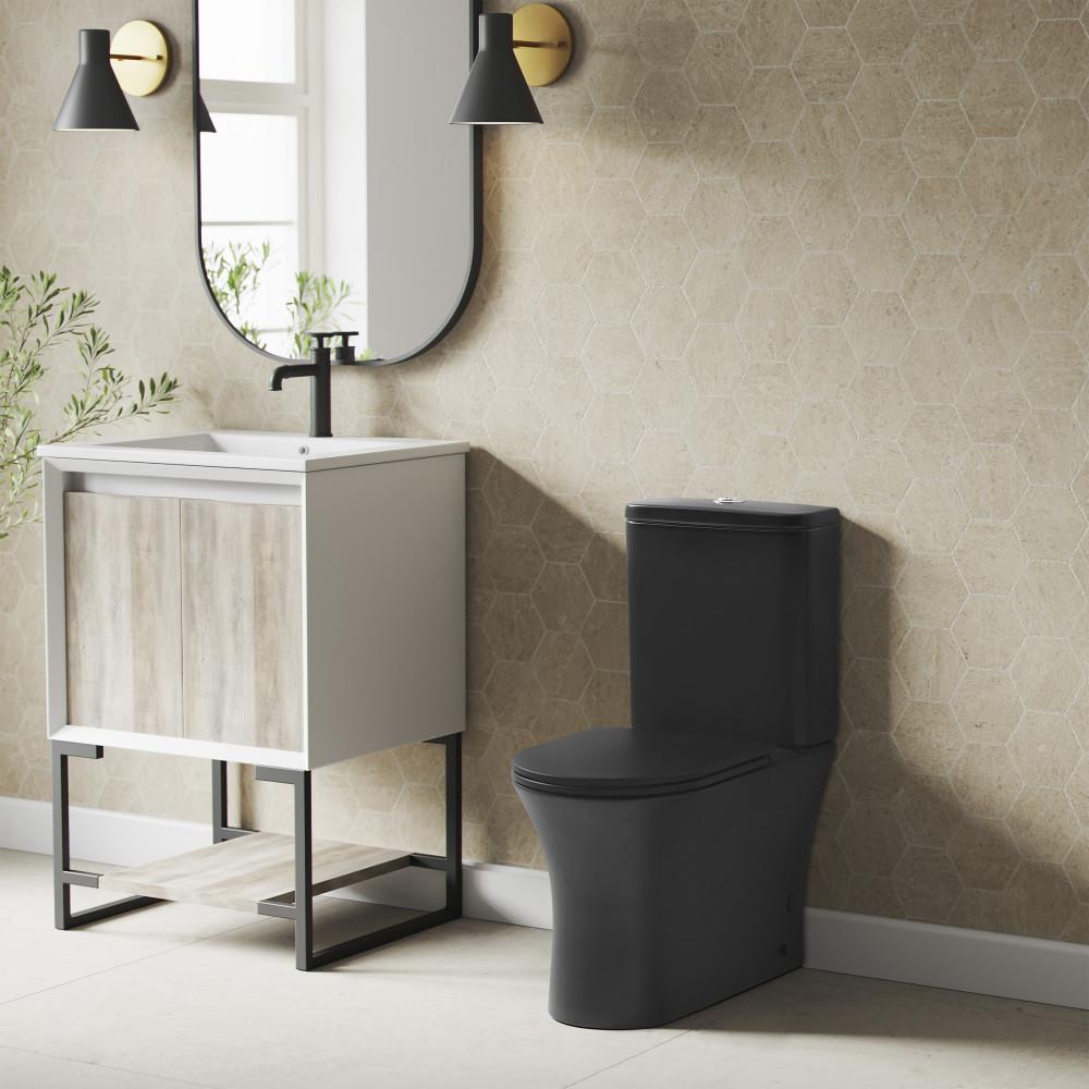 Calice Two-Piece Elongated Rear Outlet Toilet Dual-Flush 0.8/1.28 gpf. Picture 2