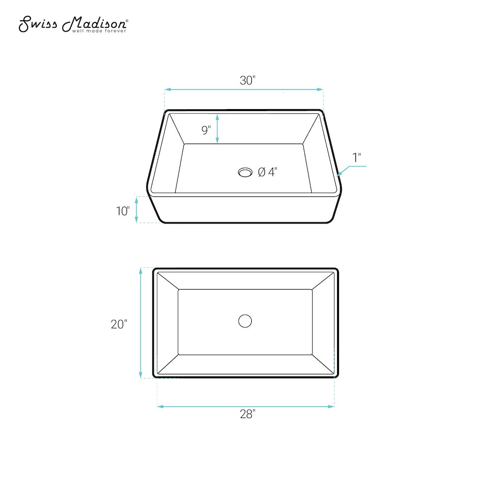 Elegance 33" x 20" Single Basin Fireclay Farmhouse Kitchen Sink in Glossy White. Picture 8