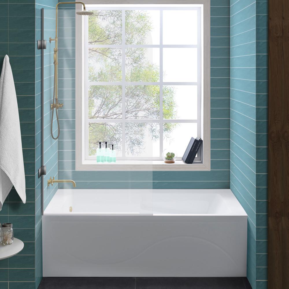 Ivy 60" x 30" Left-Hand Drain Alcove Bathtub with Apron. Picture 2