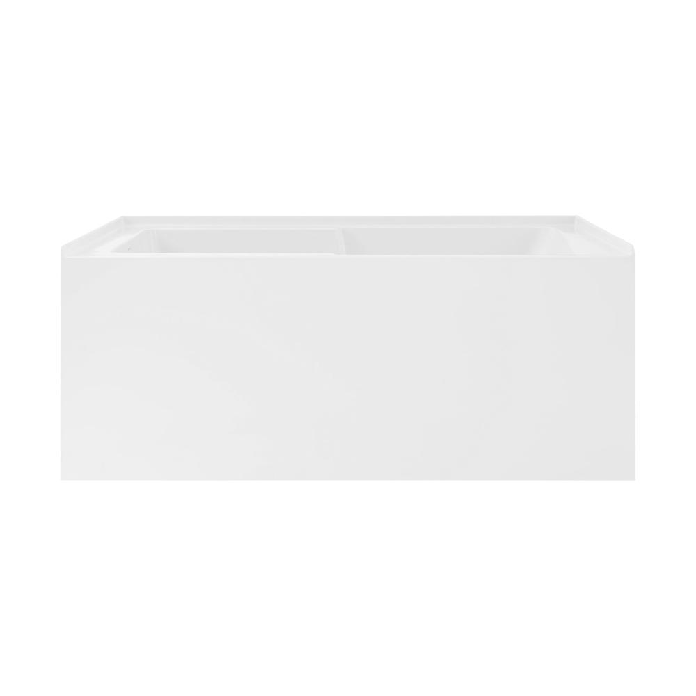 Voltaire 48" x 30" Left-Hand Drain Alcove Integrated Armrest Bathtub with Apron. Picture 1