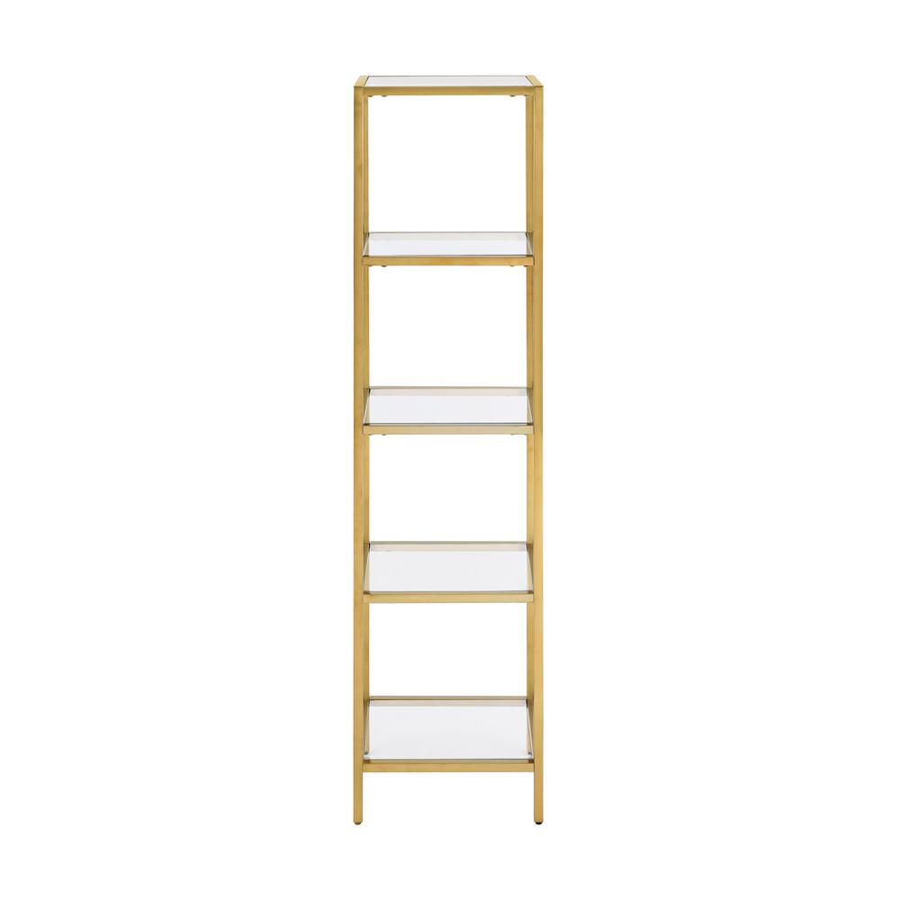 Pierre 16"x65"x14" Freestanding Linen Cabinet in Brushed Gold. Picture 1