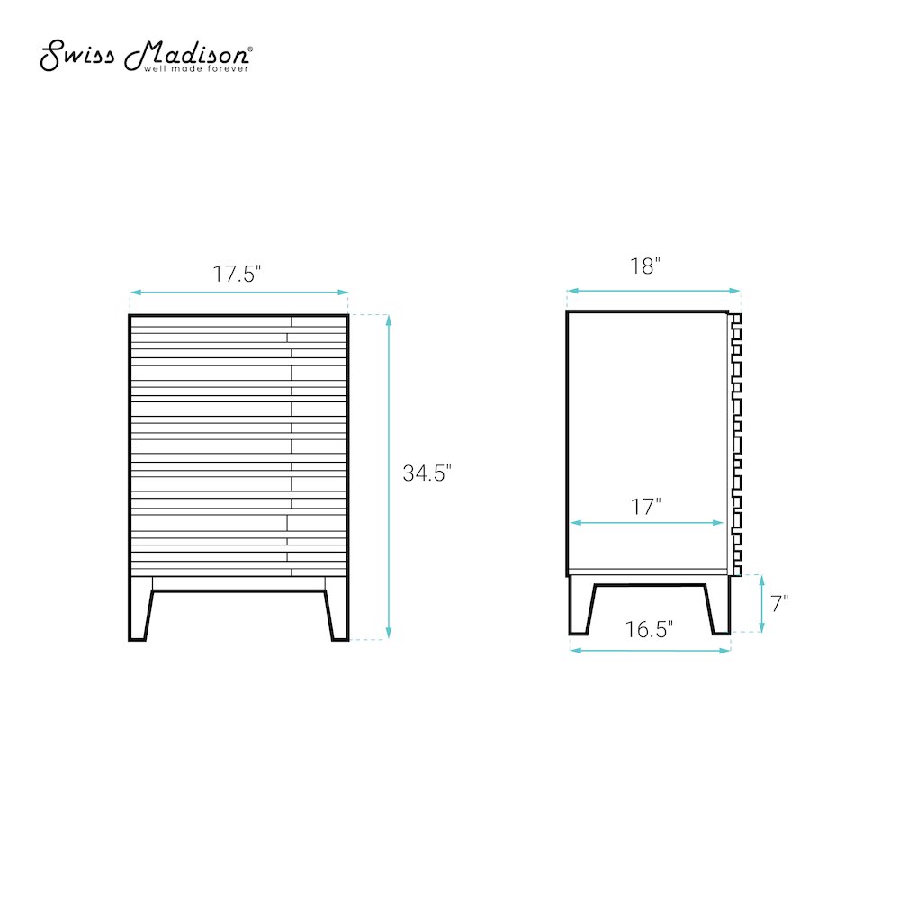 Cascade 18" Freestanding Bathroom Vanity Cabinet without Top in White Oak. Picture 8