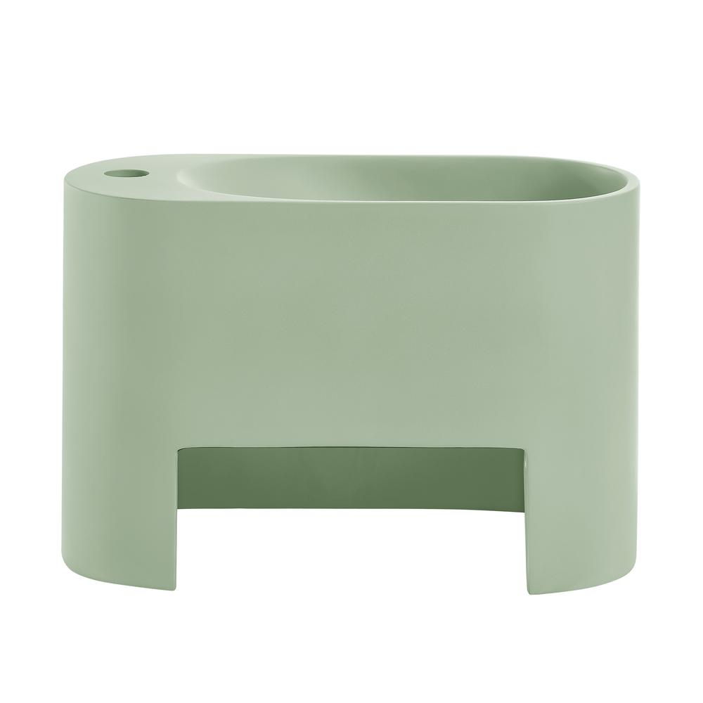 Terre 17.5" Right Side Faucet Wall-Mount Bathroom Sink in Palm Green. Picture 3